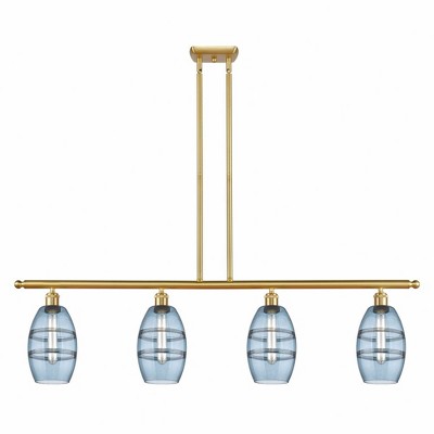 Vaz - 4 Light Stem Hung Island In Industrial Style-8.63 Inches Tall and 48 Inches Wide
