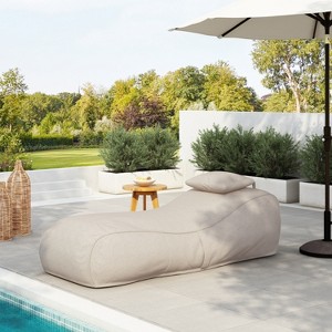Christopher Knight Home Maeve Outdoor Modern Versatile Bean Bag Lounge Chair with a Pillow - 1 of 4