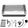 CHEVNI Silver Kitchen Sink Stainless Steel Single Bowl With Faucet Cup Washer Drop In Top Mount - 4 of 4
