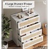 4-Drawer Rattan Dresser with Power Outlets, Modern Wooden Storage Chest for Bedroom, Living Room, Hallway,  Entryway - 4 of 4