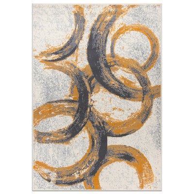 World Rug Gallery Contemporary Abstract Circles Area Rug