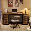 Tribesigns 63-inch Computer Desk with 8 Drawers, Industrial Office Desk with Reversible File Cabinet for Home Office, Rustic Brown - 4 of 4