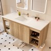Hyleory 48" Wall Mounted Bathroom Vanity with Single Resin Sink, Two Soft-Closing Doors and Four Shelves - 2 of 4