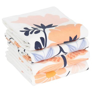 John Ritzenthaler Co. 100% Cotton Kitchen Towels, Tulips Peach Spring – Absorbent Dish Towels for Drying & Cleaning – Soft & Durable (Set of 4) - 1 of 4