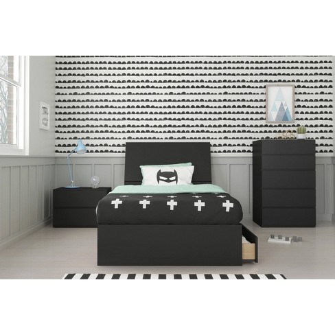 4pc Epik Twin Bedroom Set Black Nexera