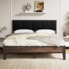 Lusimo Queen Metal Platform Bed Frame with Fabric Upholstered Headboard Easy Assembly - 2 of 4