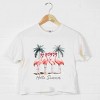 Simply Sage Market Hello Summer Flamingos Boxy Crop Top - 3 of 4