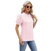 Coolmee Women's Summer Tops Mock Neck Puff Sleeve Blouse Casual Business Shirts - 4 of 4