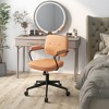 Costway PU Leather Office Chair Adjustable Swivel Leisure Desk Chair w/ Armrest - 2 of 4