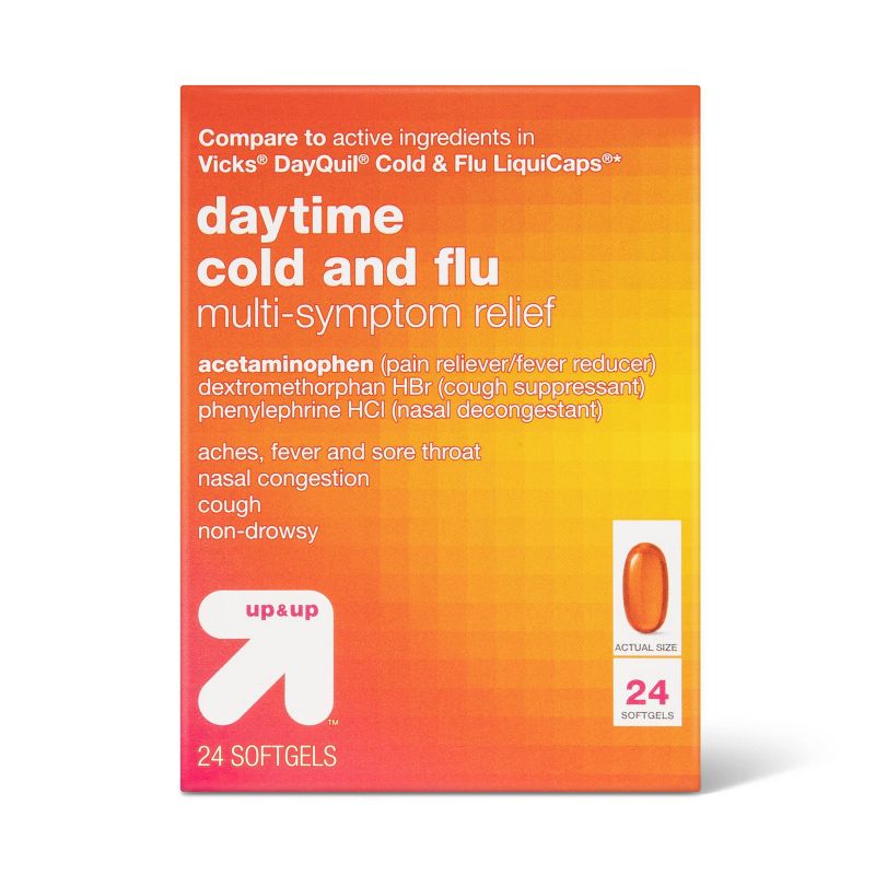 Daytime Cold &#38; Flu Relief Softgels - 24ct - up &#38; up&#8482;, 1 of 8