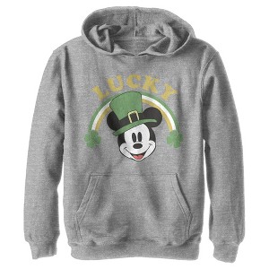 Boy's Disney Mickey Mouse Lucky Rainbow Pull Over Hoodie - 1 of 4