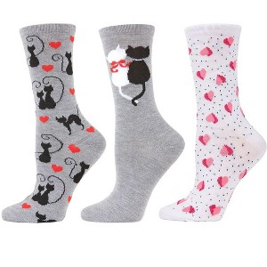 MeMoi 3 Pair Bundle Women's Valentine's Day Crew Socks - 1 of 1