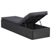 vidaXL Sunlounger Poly Rattan Black and Dark Gray - 4 of 4