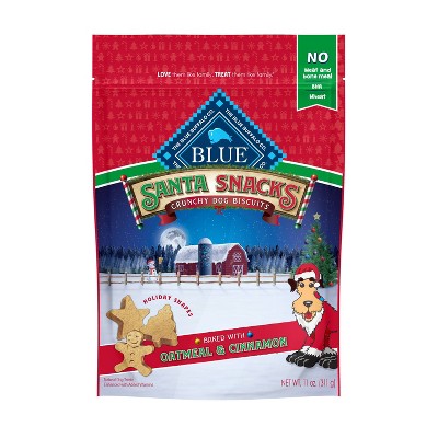 Blue Buffalo Santa Snacks Oatmeal & Cinnamon Holiday Dog Treats - 11oz