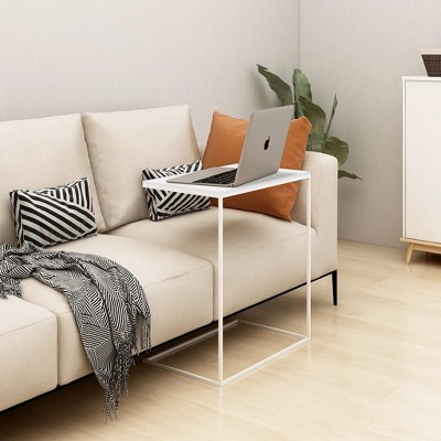 vidaXL Side Table White 21.7 in.x13.8 in.x26 in. Engineered Wood