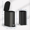 2.6 Gallon / 10 L Stainless Steel Bathroom Trash Can with Lid, Slim Waterproof Garbage Can for Bedroom, Small Step-on Metal Trash Bin , - 2 of 4