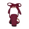 Allegra K Women's Back to College Faux Suede Open Toe Ankle Tie Back Chunky Heel Sandals - 3 of 4