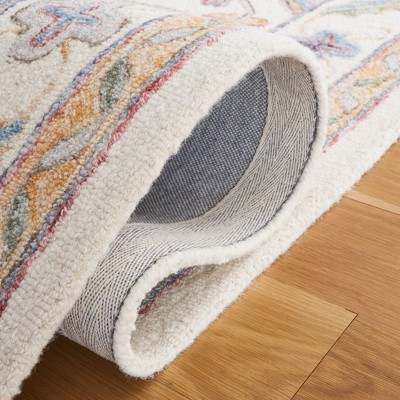 Ivory and Rust Hand-Tufted Wool 4' x 6' Area Rug