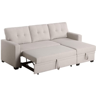 VYNXARIA Upholstered Pull out Sectional Sofa with Chaise