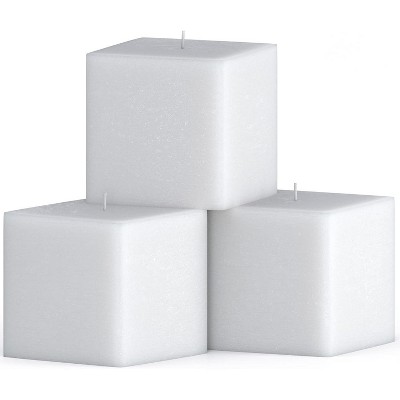 3 inch Pillar Candles for Home Set of 3 pcs - Unscented and Long Lasting Candles Ideal for Wedding or Home Decor