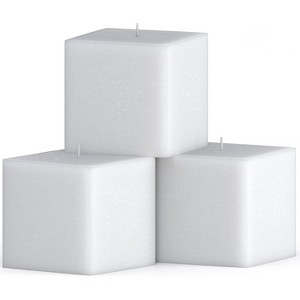3 inch Pillar Candles for Home Set of 3 pcs - Unscented and Long Lasting Candles Ideal for Wedding or Home Decor - 1 of 4