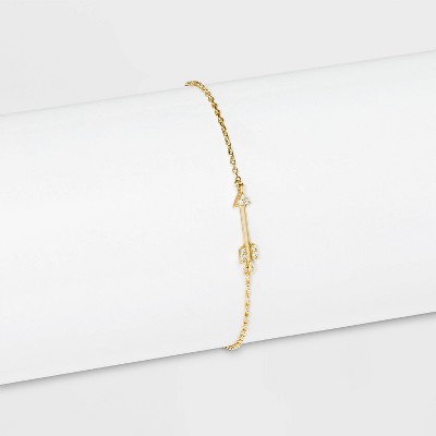 SUGARFIX by BaubleBar 14K Gold Plated Delicate Arrow Bracelet - Gold