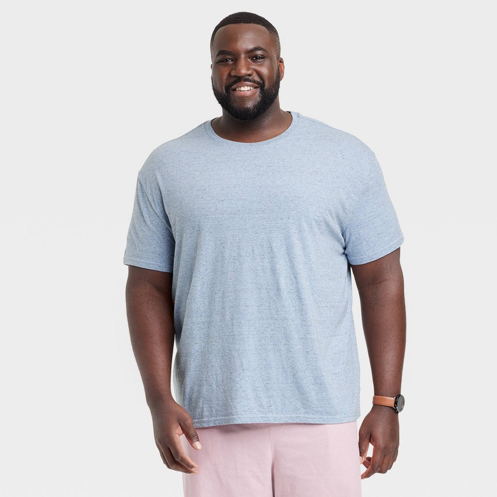 Men's Big & Tall Standard Fit Short Sleeve Crewneck T-Shirt - Goodfellow & Co™ Light Blue 3XLT -  87714891