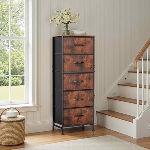 MAYEERTY Tall Dresser Fabric Storage Tower Wooden Top for Kid Room Closet Entryway Nursery - 1 of 4