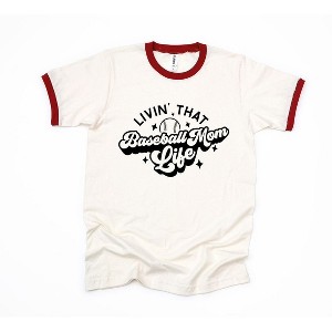 Simply Sage Market Women's Baseball Mom Life Short Sleeve Ringer Tee - 1 of 3