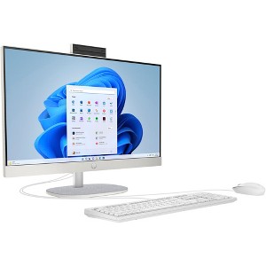 Refurbished: HP 24-CR 23.8" FHD AIO, Intel Core Ultra 5 125U, 8GB, 512GB SSD W11H, White - Manufacturer Refurbished - 1 of 4