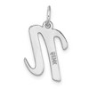 Black Bow Jewelry 14k White Gold, Madison Collection, Medium Script Initial Pendant A-W - 3 of 4