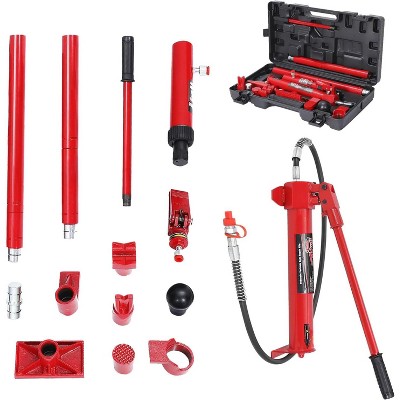 10 Ton Porta Power Kit, 15-piece hydraulic jack, jack with pump, auto repair tool with storage box for cars