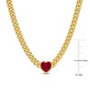 EVERLY JEWELRY | 18k Yellow Gold Plated Sterling Silver 2 7/8ct TGW Created Ruby Curb Link Heart Necklace, 18 inc - 2 of 4