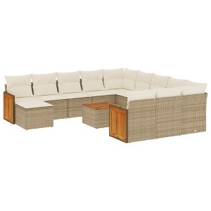 vidaXL Garden Sofa Set Beige - 1 of 4