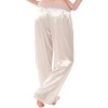 Women's Satin Solid and Printed Pajama Pants, Silky Pj Bottoms - 2 of 2