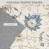 Machine Washable Area Rug Non-Slip Boho Floral Print Carpet for Living Room, Bedroom and Dining Room, Blue - 4 of 4