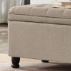 Sapphtopaz Storage Bench Upholstered Tufted Button Ottoman Bench with Spindle Wooden Legs Ottoman with Storage for Bedroom and Entryway - 2 of 4