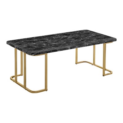 Trillick Faux Marble Top Coffee Table Gold/Black - miBasics