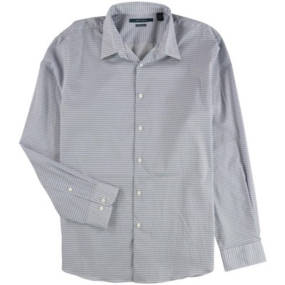 Perry Ellis Mens Non Iron Button Up Shirt, Blue, XX-Large