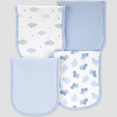 Baby Boys' 4pk Burp Cloth - Just One You® made by carter's Blue One Size