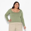 Women's Long Sleeve Seamless Square Neck Blouse - Wild Fable™ - 2 of 3