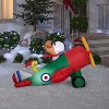 Peanuts Christmas Airblown Inflatable Snoopy in Airplane Scene Peanuts, 2.5 ft Tall, Multicolored - 2 of 3
