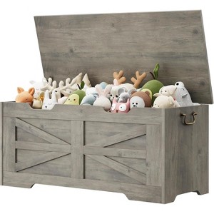 Acekool Decorative Storage Bench, Dual-Use Entryway Chest with Safety Hinge - 1 of 4