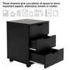 Sevobal File Cabinets Vertical Filing Cabinet with 3 Drawers and Wheels, Small File Cabinets for Under Desk Home Office, Black, 15.75"*15.75"*22.16" - 3 of 4