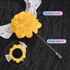 Unique Bargains Wedding Camellia Flower Groom Boutonnieres Lapel Pins for Men 1 Pc - 2 of 4