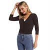 BLUEMING Women’s Cropped Button-Front Cardigan - Textured Knit with 3/4 Sleeves & Elevated Everyday Silhouette - 3 of 4