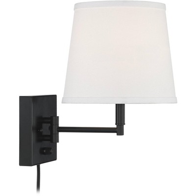 Black Metal Dimmable Swing Arm Wall Lamp Set