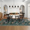 Acekool Washable 5x7 Area Rug, Modern Floral Insect Print, Non Slip Low Pile Soft Stain Resistant Indoor Carpet, Black - 2 of 4