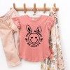 The Juniper Shop Don't Worry Be Hoppy Smiley Bunny Toddler Flutter Sleeve Tee - 2 of 2