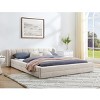 Queen Size Upholstered Platform Bed, Chenille Fabric Bed with Headboard, Low Profile Design Bed with Foam Padding Surrounding-Baofuwish - 3 of 4
